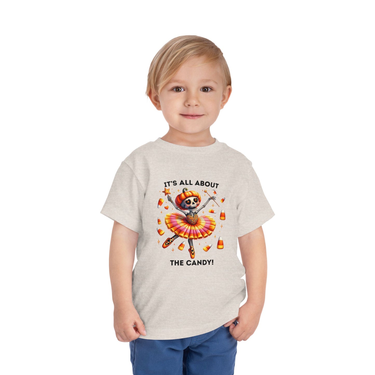 Toddler Tee - Halloween / Ballet Skeleton - It's all about the Candy! (01a)