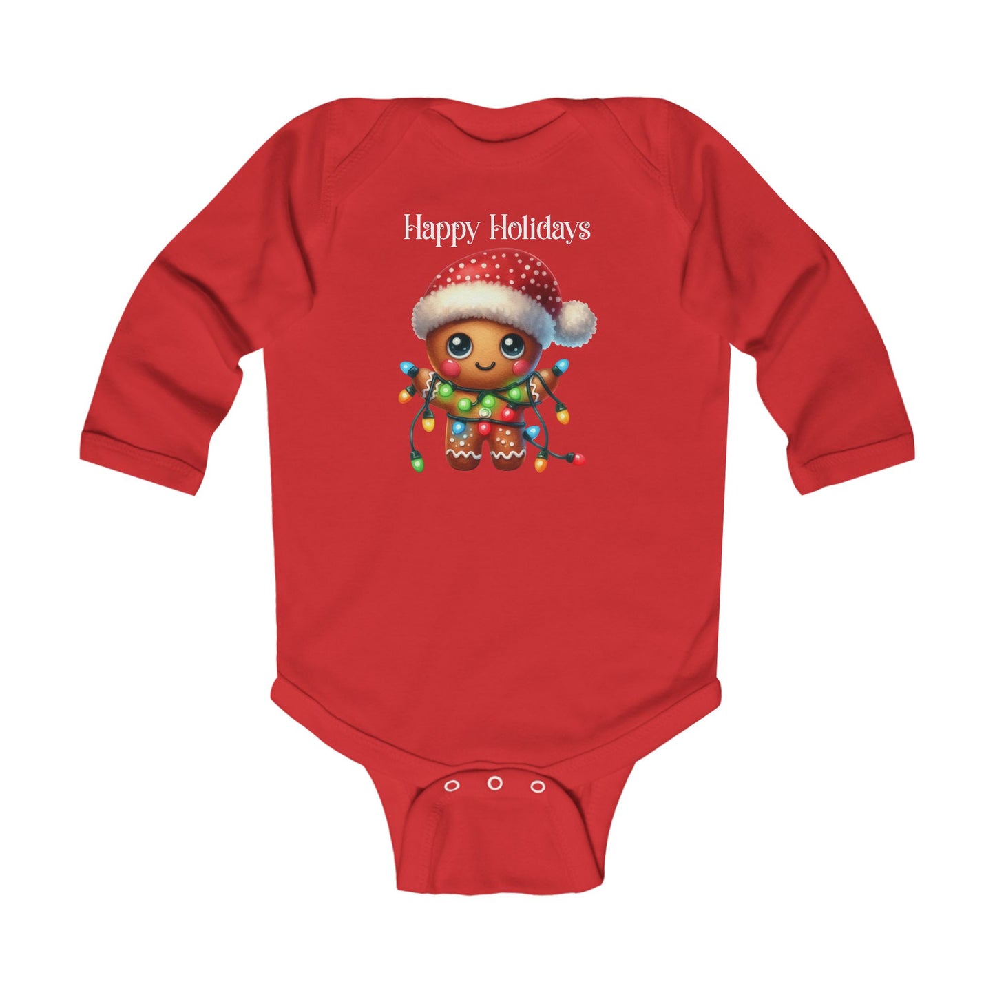 Onesie - Christmas - Gingerbread - Happy Holidays (02a)