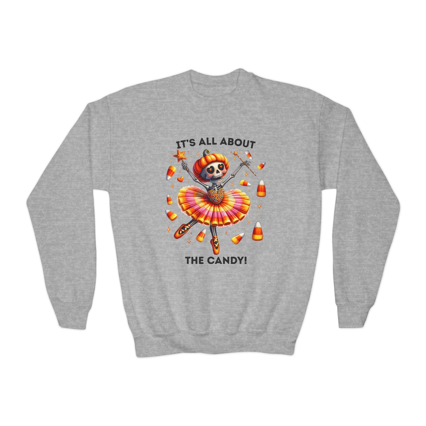 Child Sweatshirt - Halloween / Ballet Skeleton - It's all about the Candy! (01a)