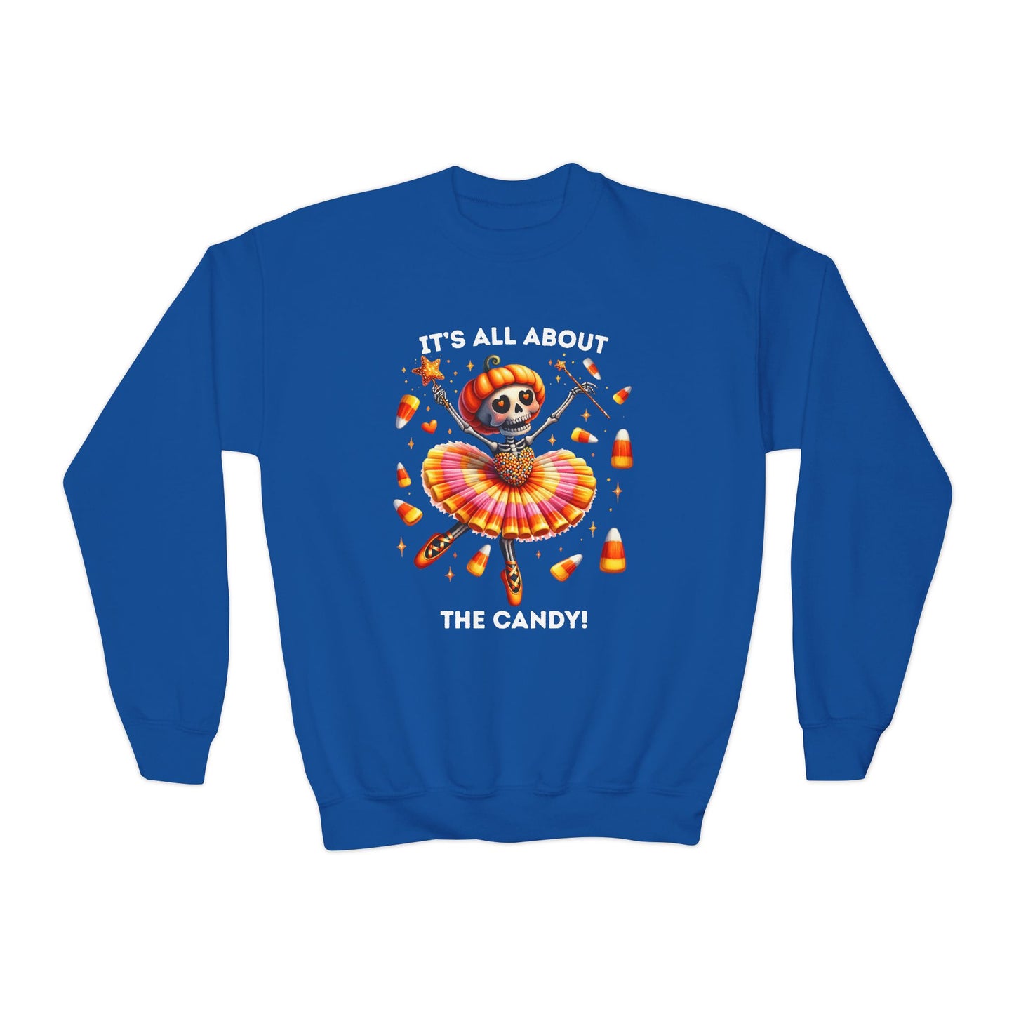 Child Sweatshirt - Halloween / Ballet Skeleton - It's all about the Candy! (01a)