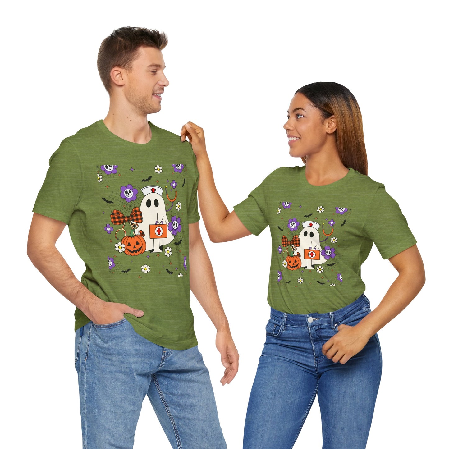 T-Shirt - Medical / Halloween Ghost with Medical Stuff (01a)