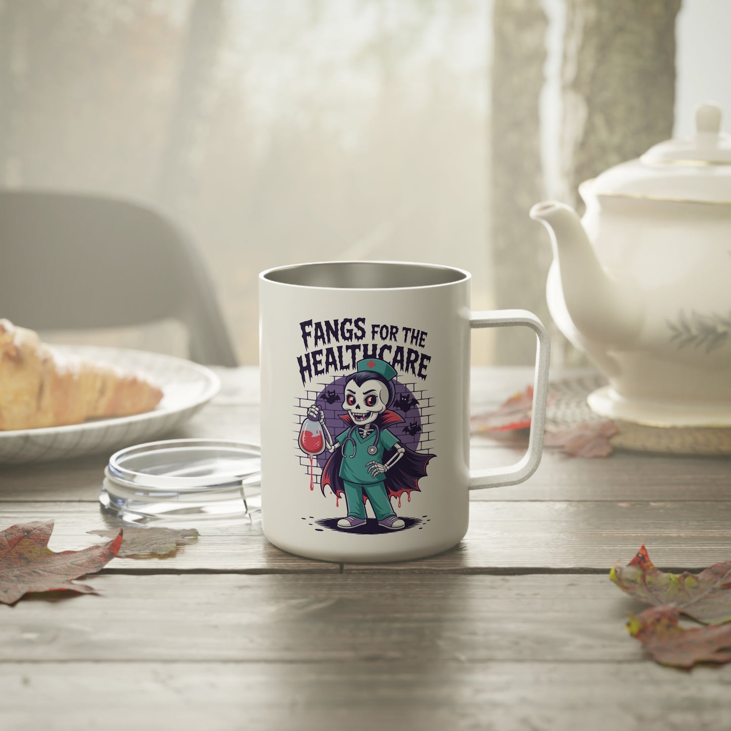 Insulated Mug - Medical / Halloween - Fangs for the Healthcare (01a)
