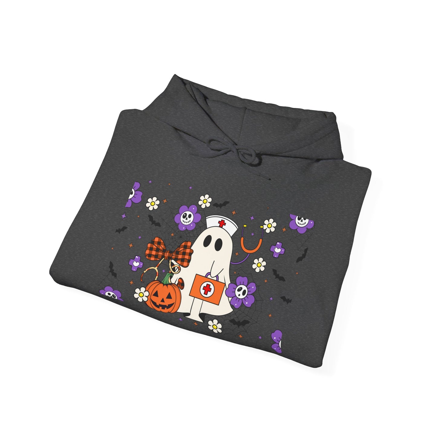 Heavy Blend Hoodie - Medical / Halloween Ghost with Medical Stuff (01a)