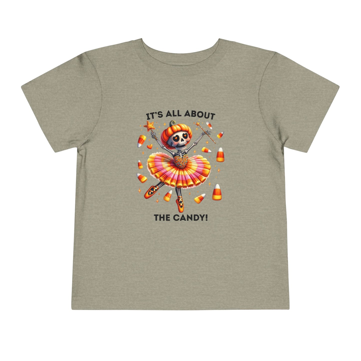 Toddler Tee - Halloween / Ballet Skeleton - It's all about the Candy! (01a)
