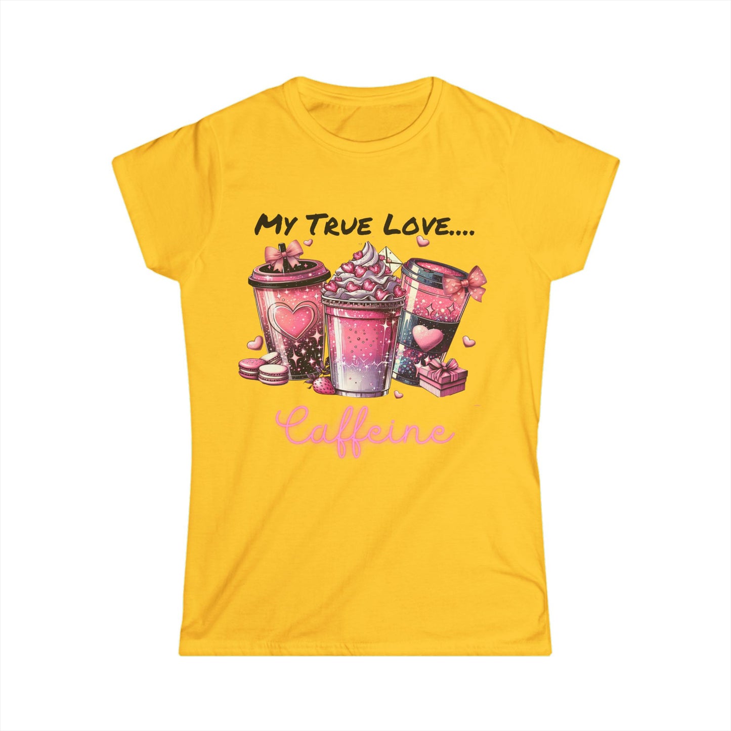 Female T-Shirt - Valentine - My True Love...Caffeine (1)