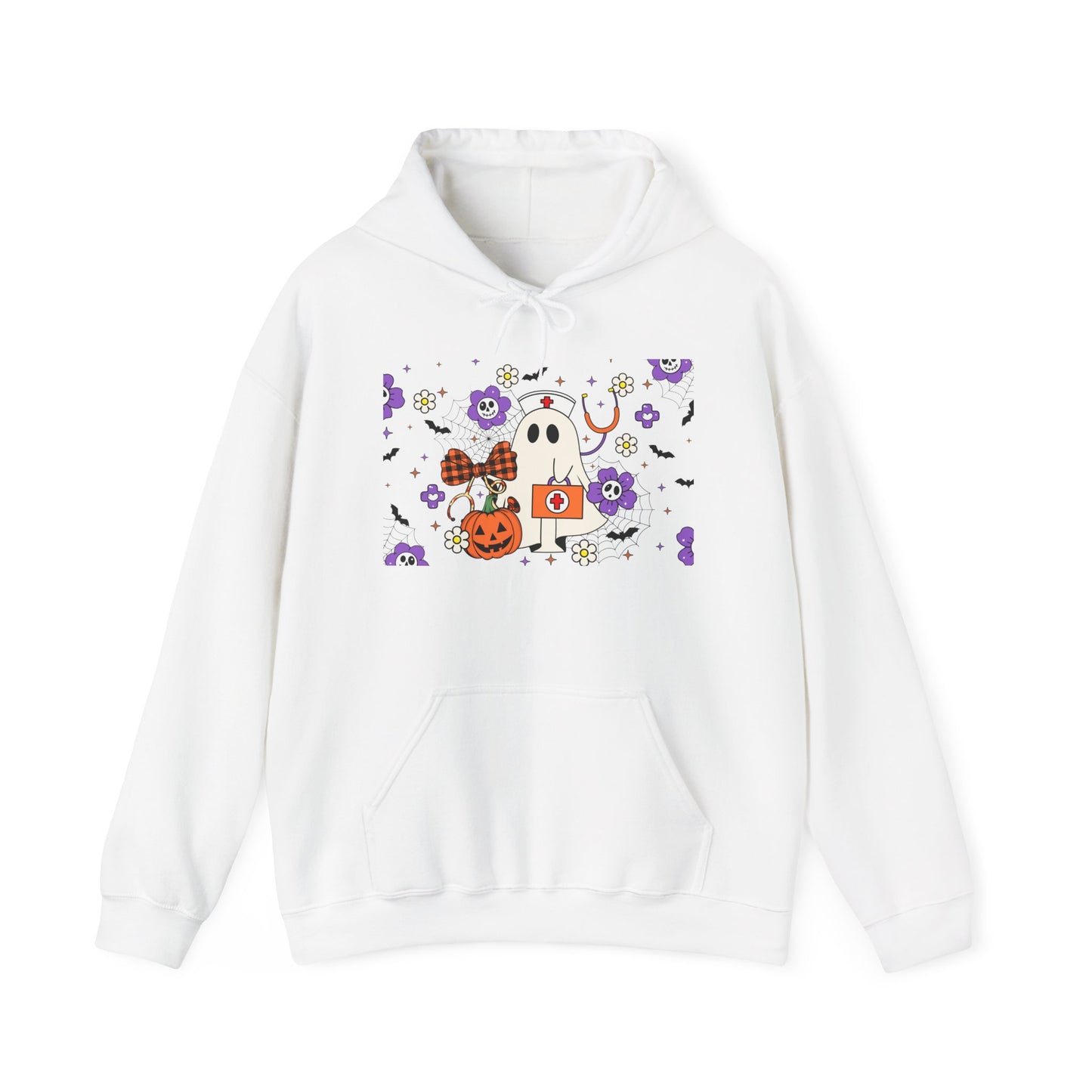 Heavy Blend Hoodie - Medical / Halloween Ghost with Medical Stuff (01a)