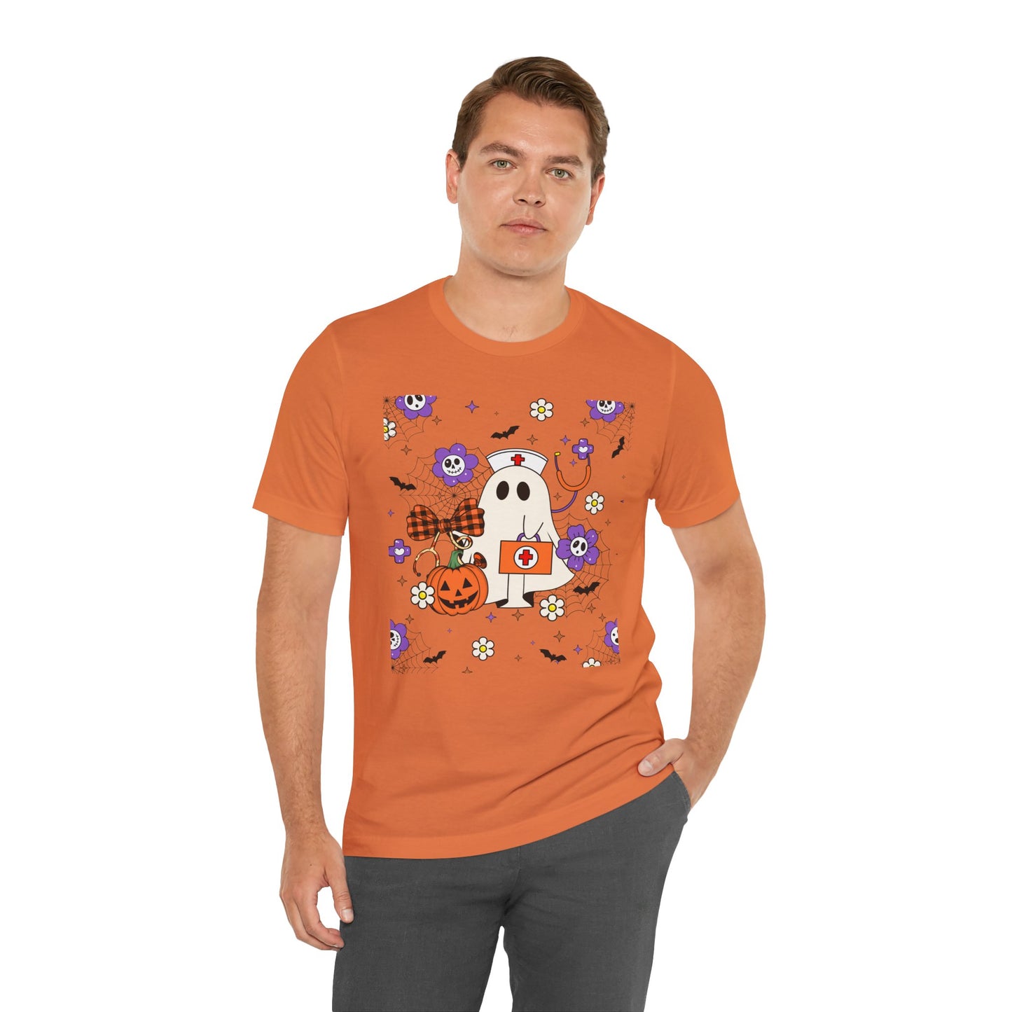 T-Shirt - Medical / Halloween Ghost with Medical Stuff (01a)