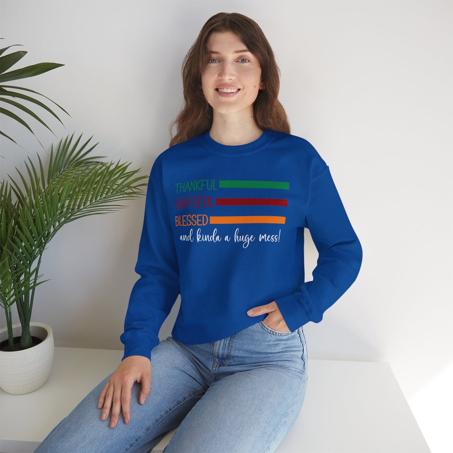Sweatshirt - Christian - Thankful Grateful Blessed & a Mess (1a)