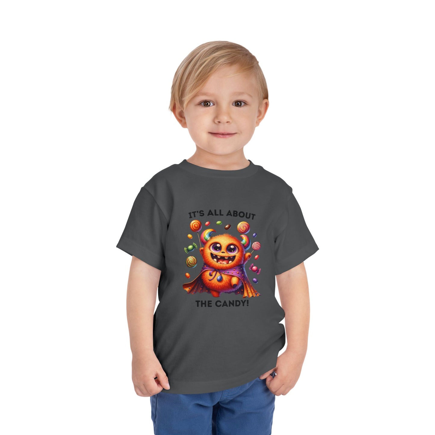 Toddler Tee - Halloween / Monster - It's all about the Candy! (01a)