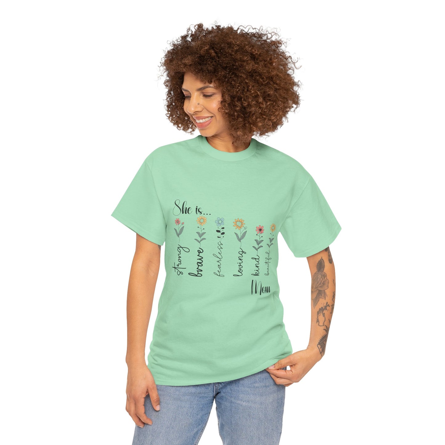 T-Shirt – Mom - Strong, Brave, Beautiful Floral Design