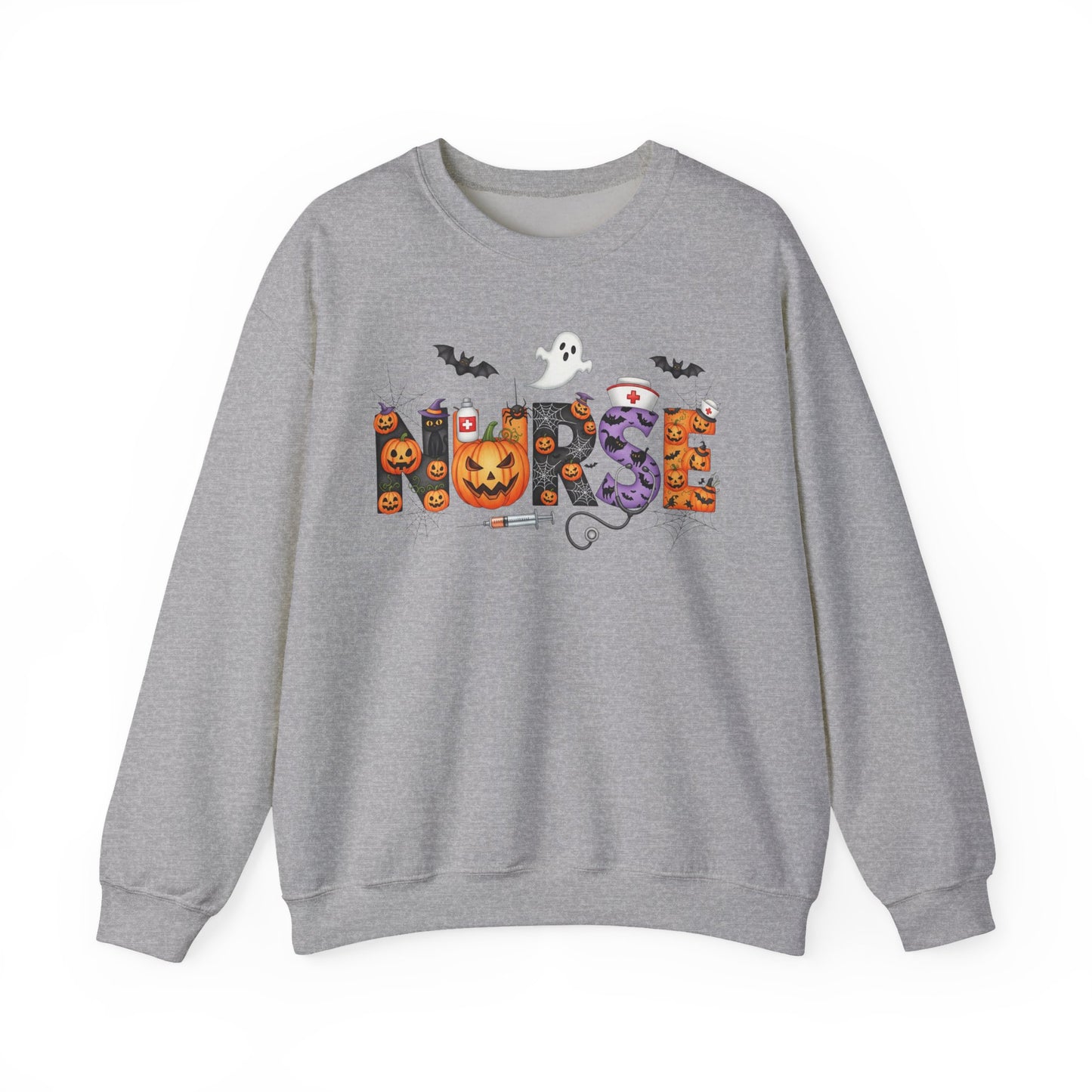 Sweatshirt - Nurse / Halloween - Nurse w Halloween Decor (01a)