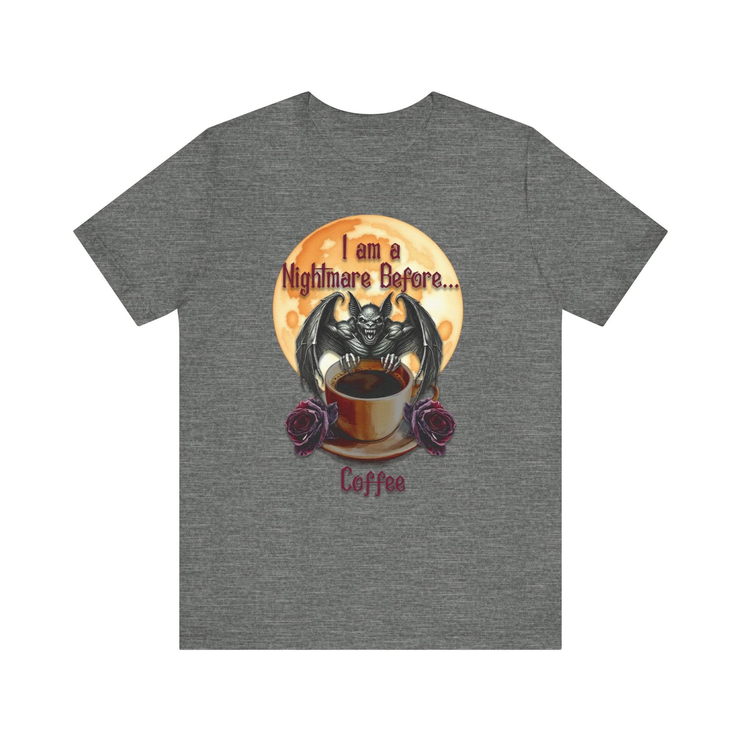 T-shirt - Halloween - Nightmare Before Coffee (1a) - Front Only