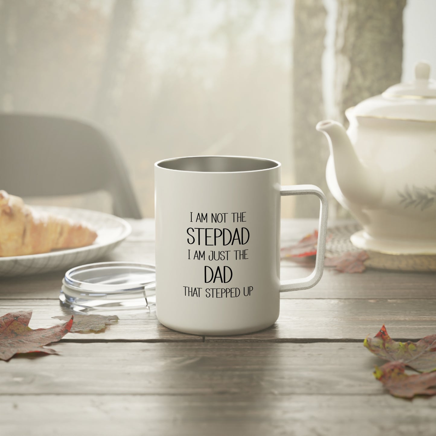 Insulated Mug - Dad - Just the dad that stepped up (2) - Black Writing