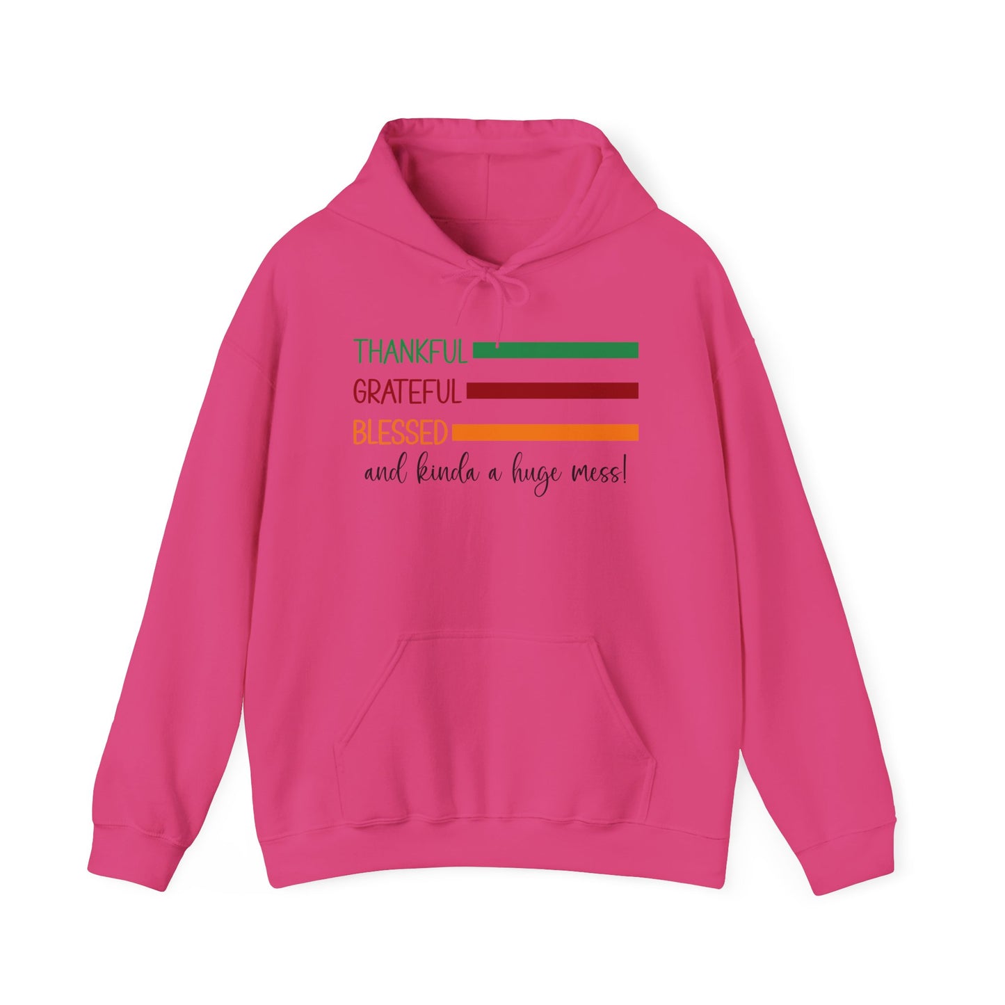 Heavy Blend Hoodie - Christian - Thankful, Grateful, Blessed & a Mess (1a)