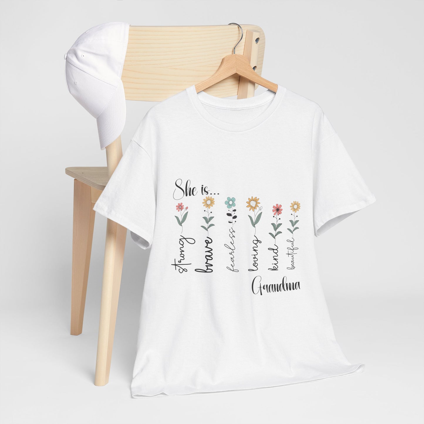 T-Shirt – Grandma - Strong, Brave, Beautiful Floral Design