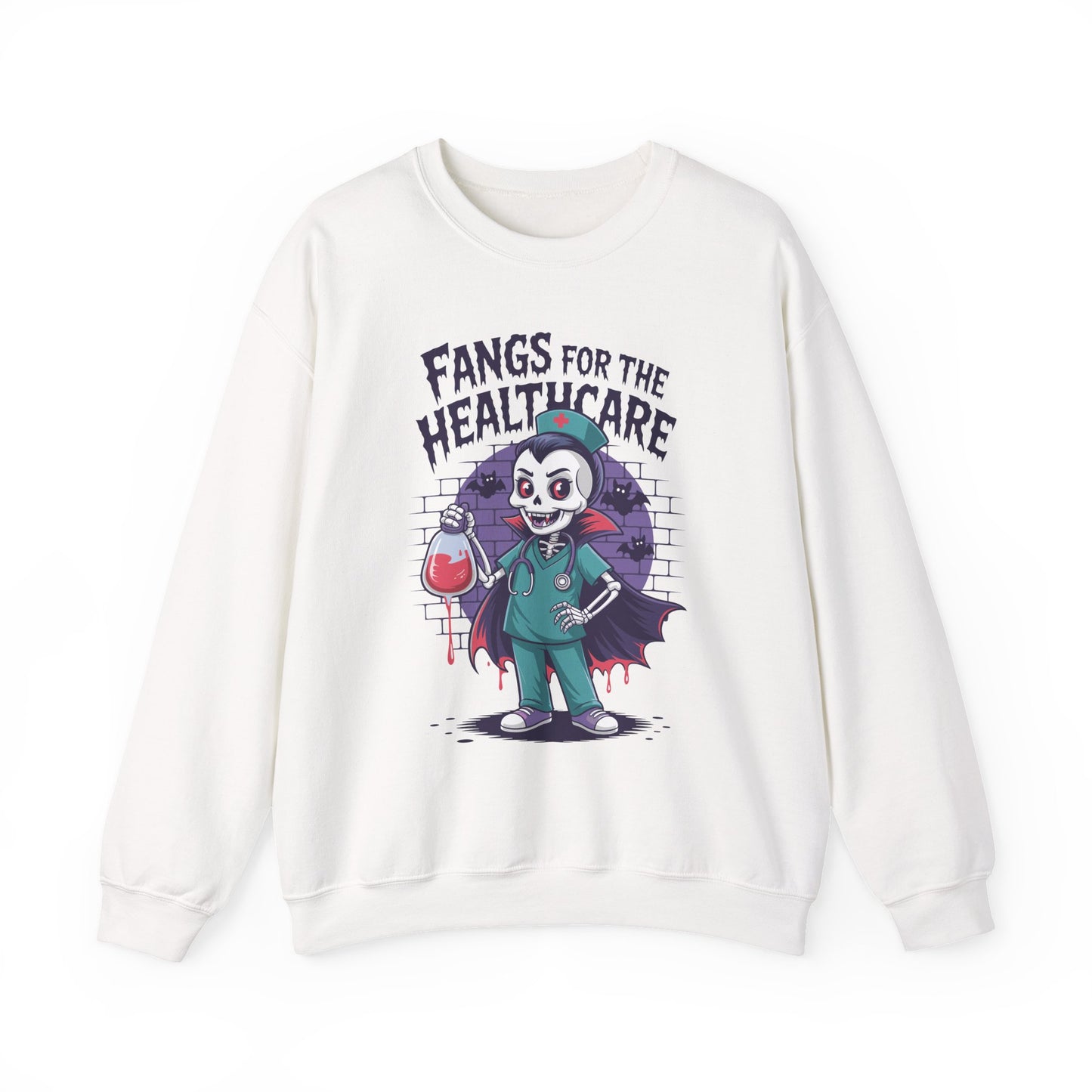 Sweatshirt - Medical / Halloween - Fangs for the Healthcare (01a)