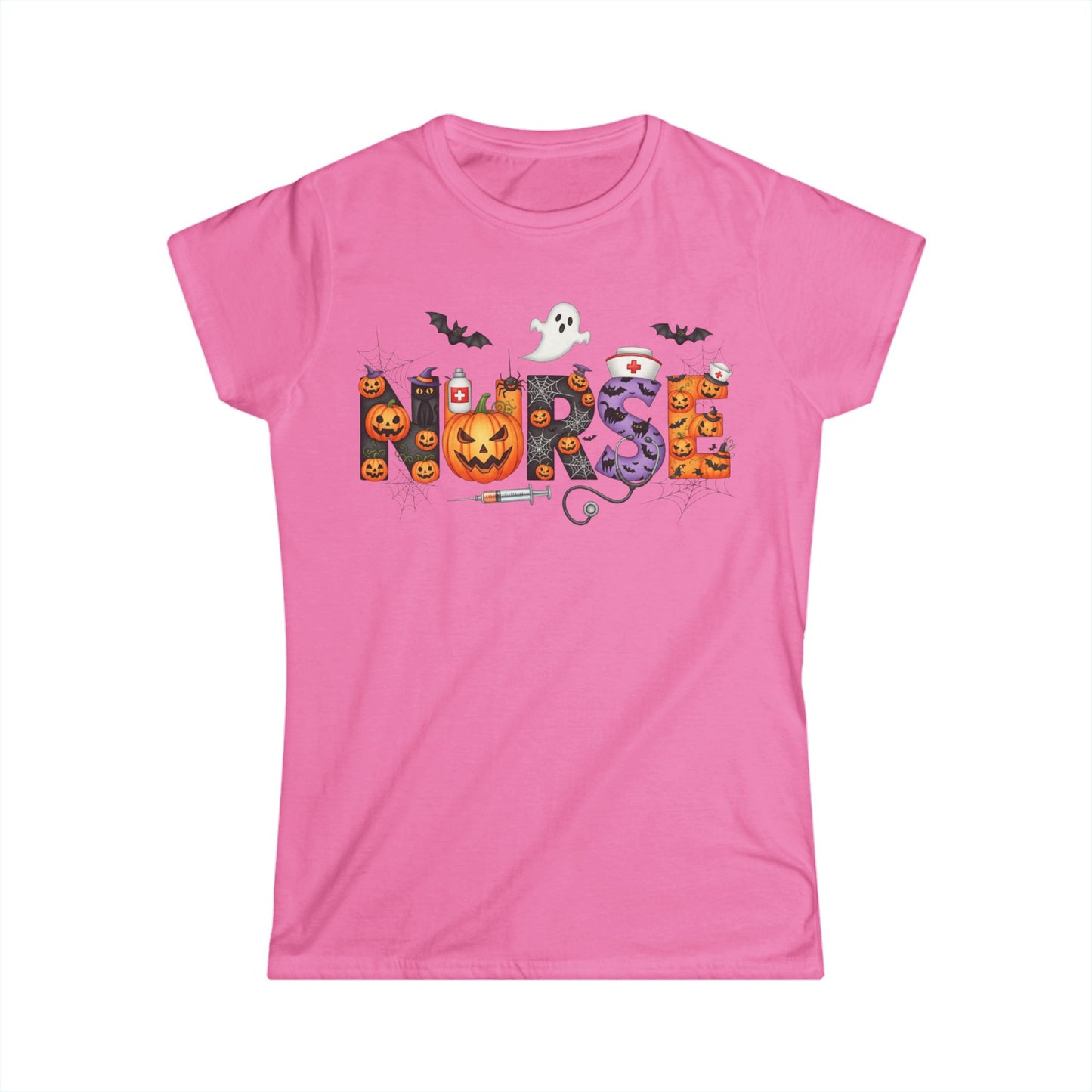 Female T-Shirt - Nurse / Halloween - Nurse w Halloween Decor (01a)