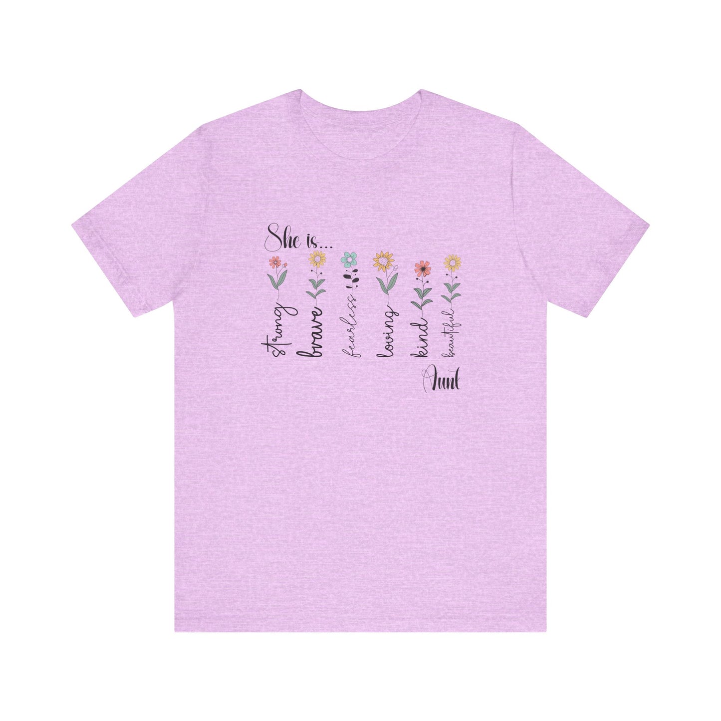 T-Shirt - Family / Aunt - Strong, Brave, Beautiful Floral Design (1)