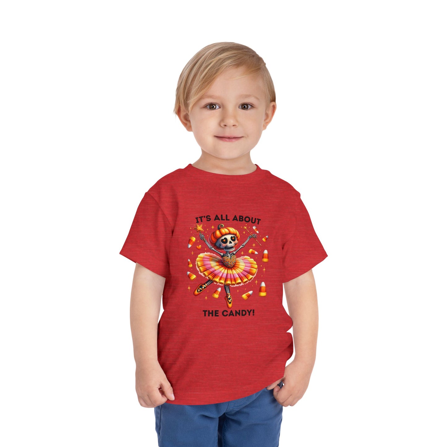 Toddler Tee - Halloween / Ballet Skeleton - It's all about the Candy! (01a)