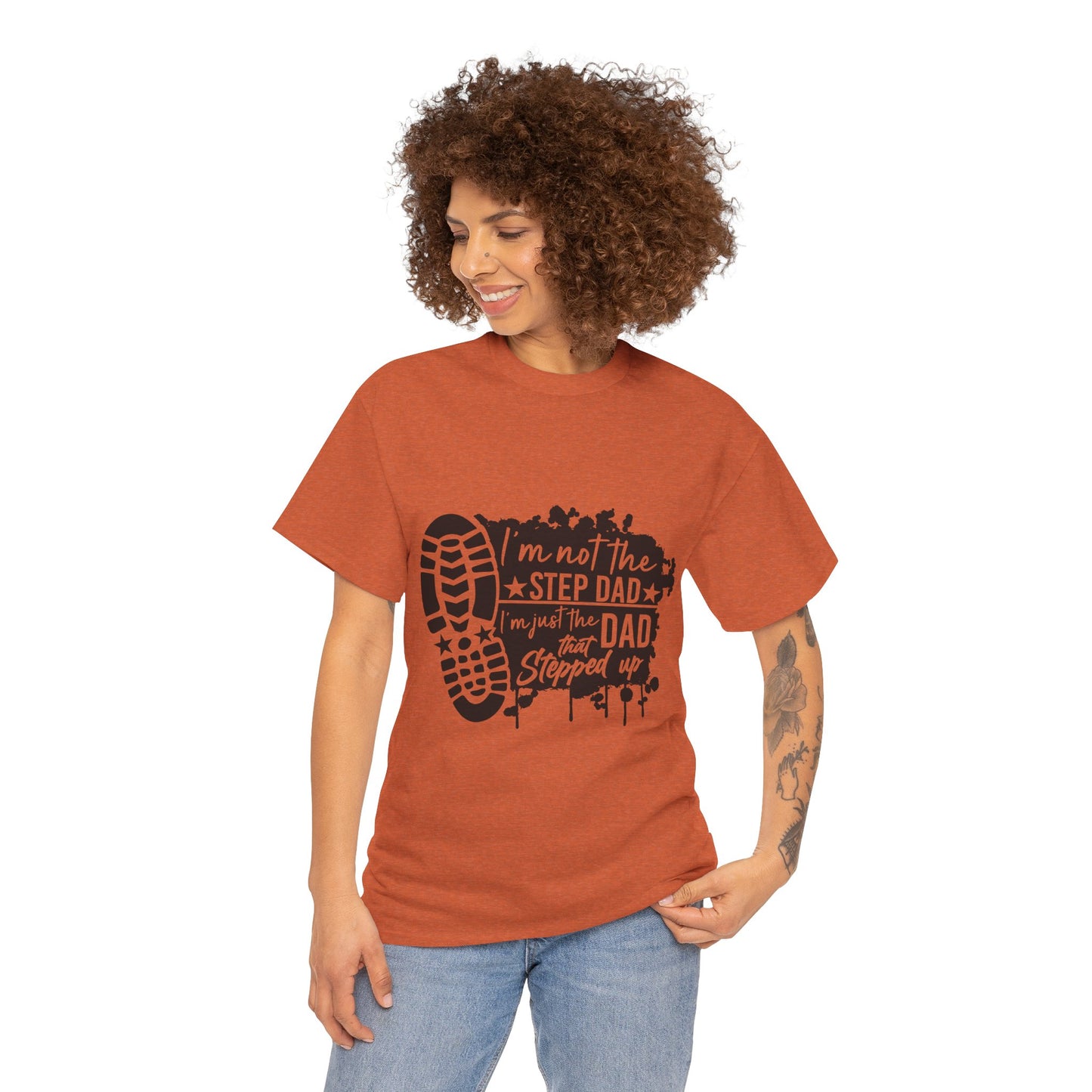 T-Shirt - Dad - Just the dad that stepped up (1) - Black Writing