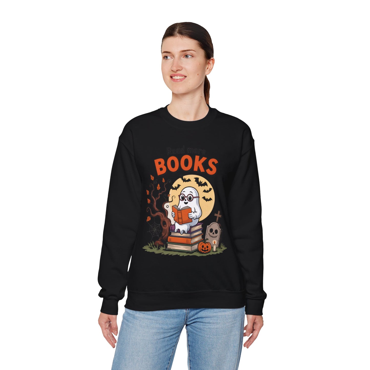 Sweatshirt - Teacher / Halloween - Read More Books (1a)