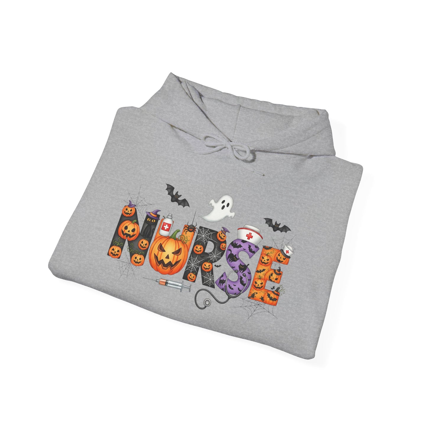 Heavy Blend Hoodie - Nurse / Halloween - Nurse w Halloween Decor (01a)