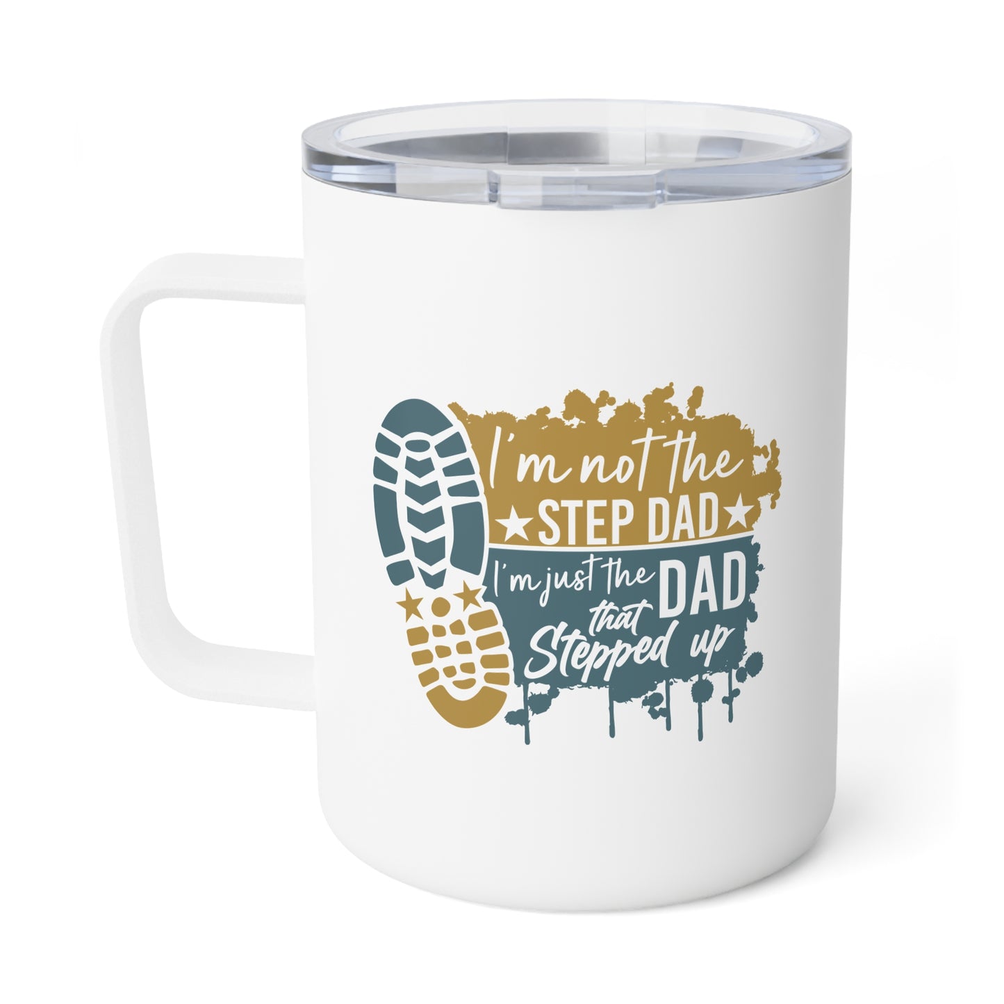 Insulated Mug - Dad - Just the dad that stepped up (1) - Blue and Yellow