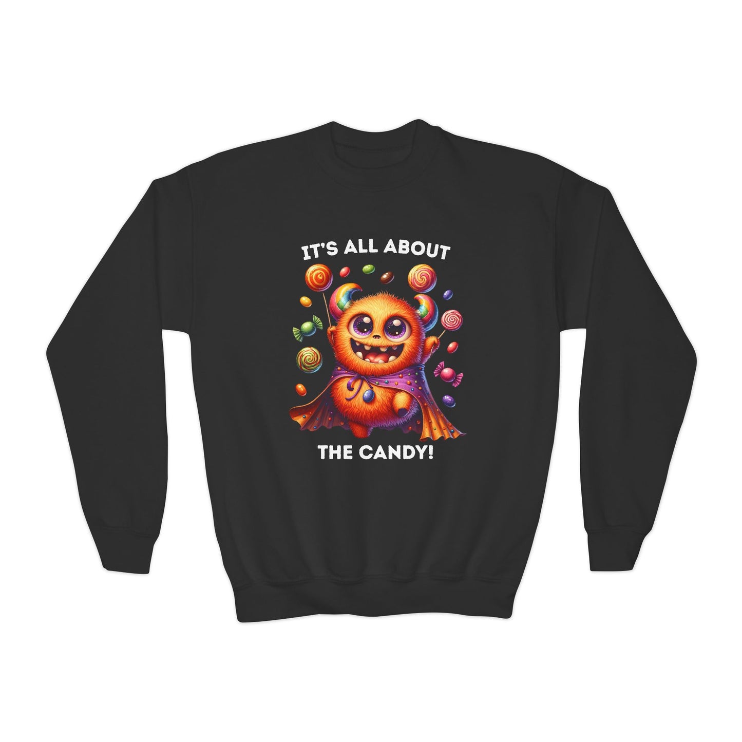 Sweatshirt - Halloween / Monster - It's all about the Candy! (01a)
