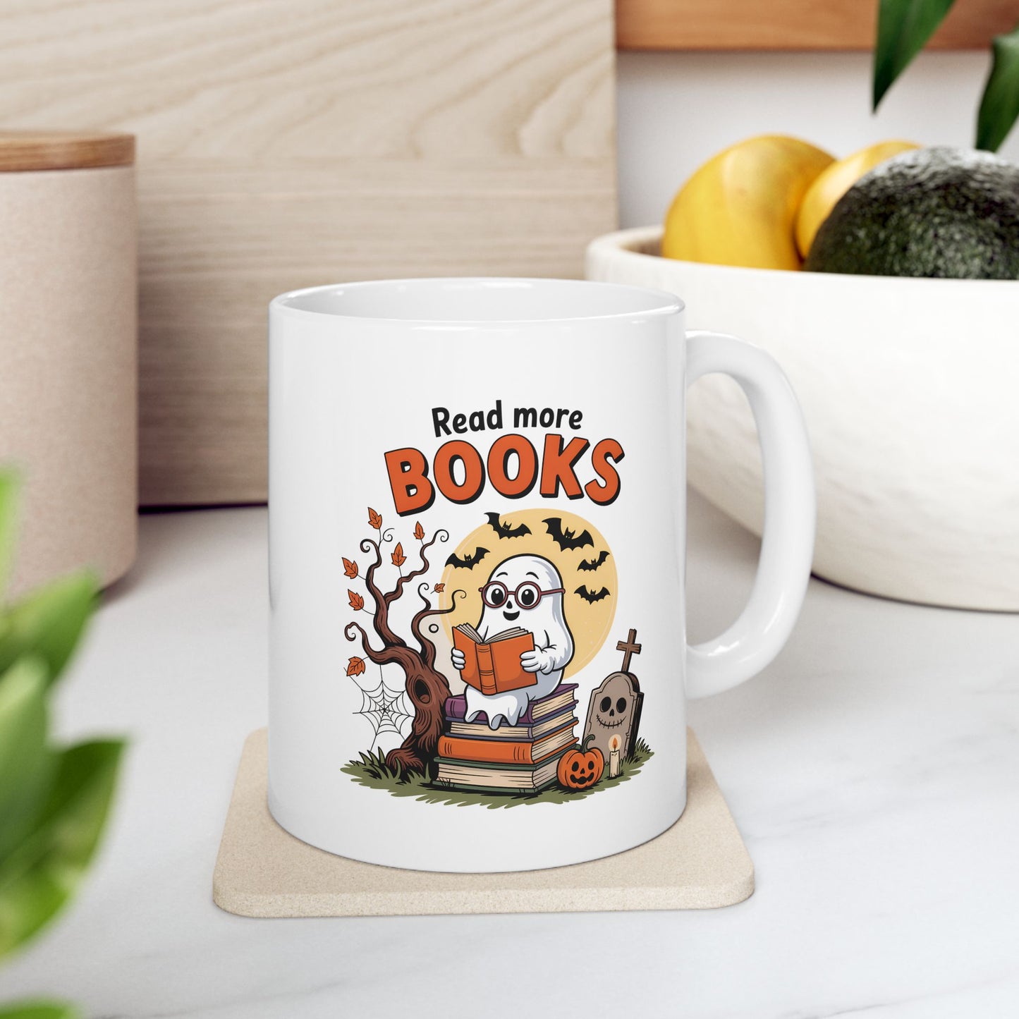 Ceramic Mug - Teacher / Halloween - Read More Books (01a)