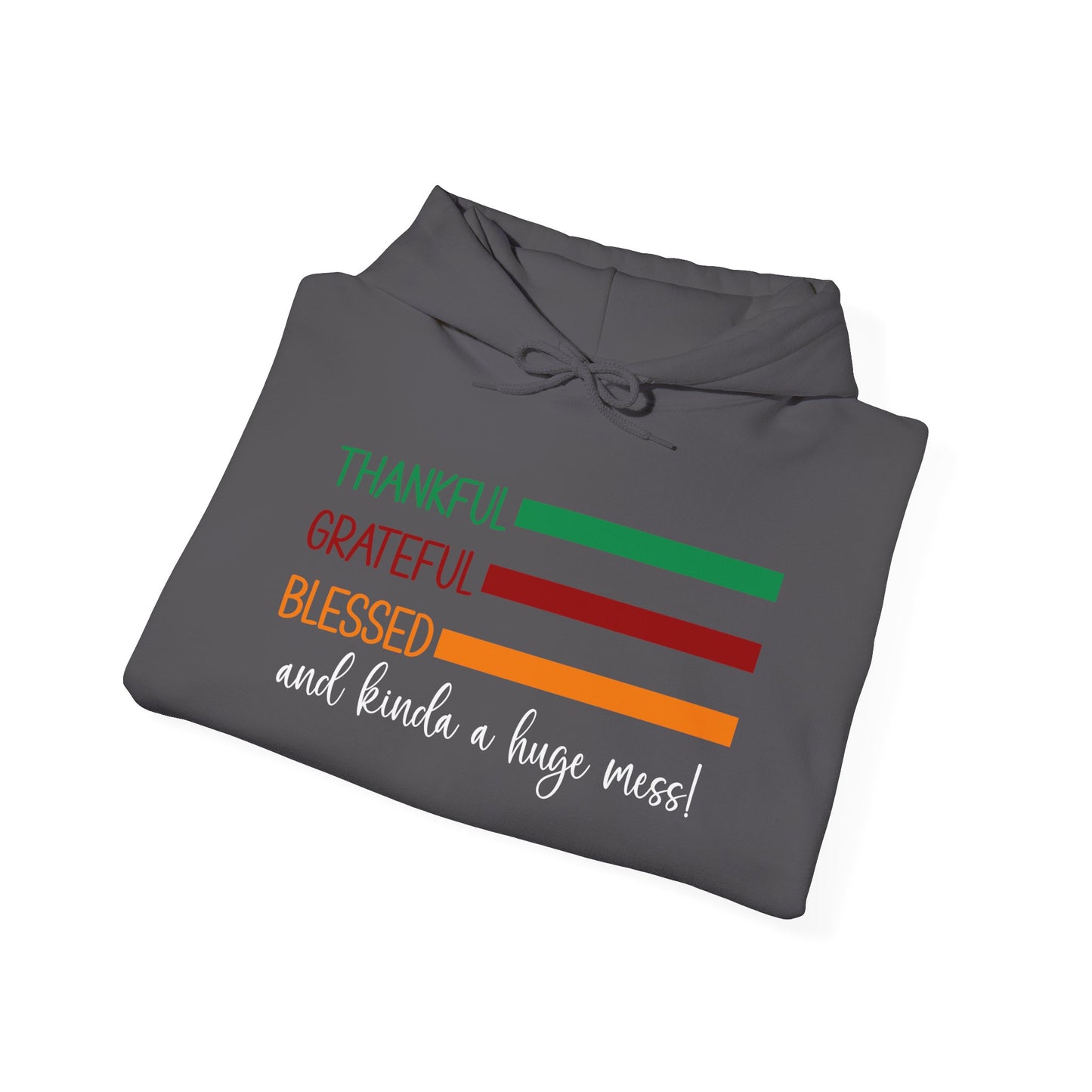 Heavy Blend Hoodie - Christian - Thankful, Grateful, Blessed & a Mess (1a)