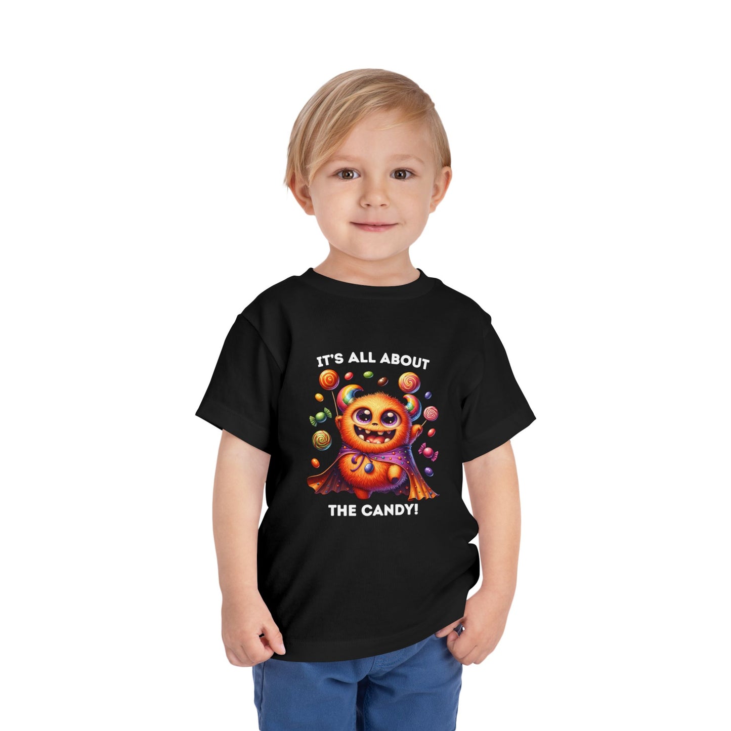 Toddler Tee - Halloween / Monster - It's all about the Candy! (01a)