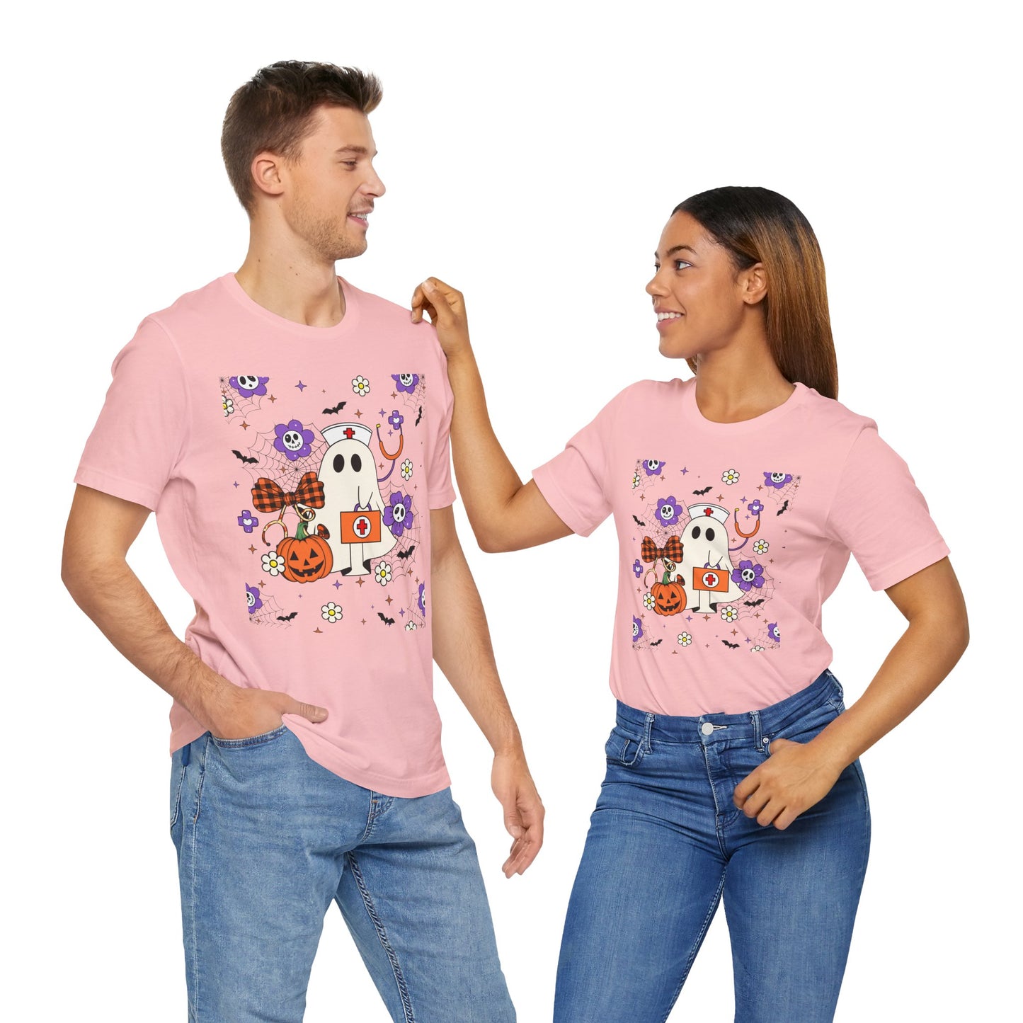 T-Shirt - Medical / Halloween Ghost with Medical Stuff (01a)