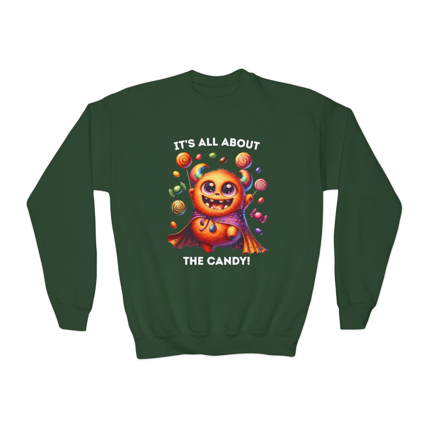 Sweatshirt - Halloween / Monster - It's all about the Candy! (01a)