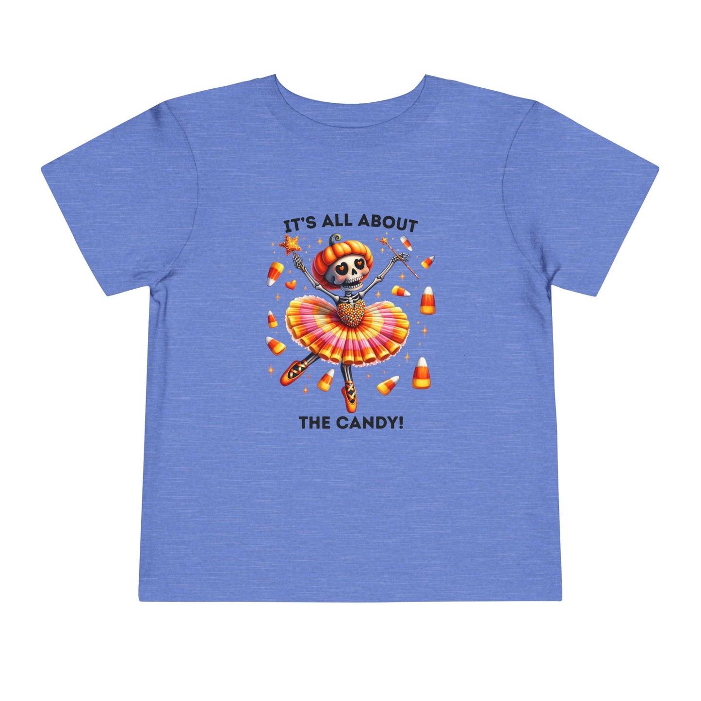 Toddler Tee - Halloween / Ballet Skeleton - It's all about the Candy! (01a)