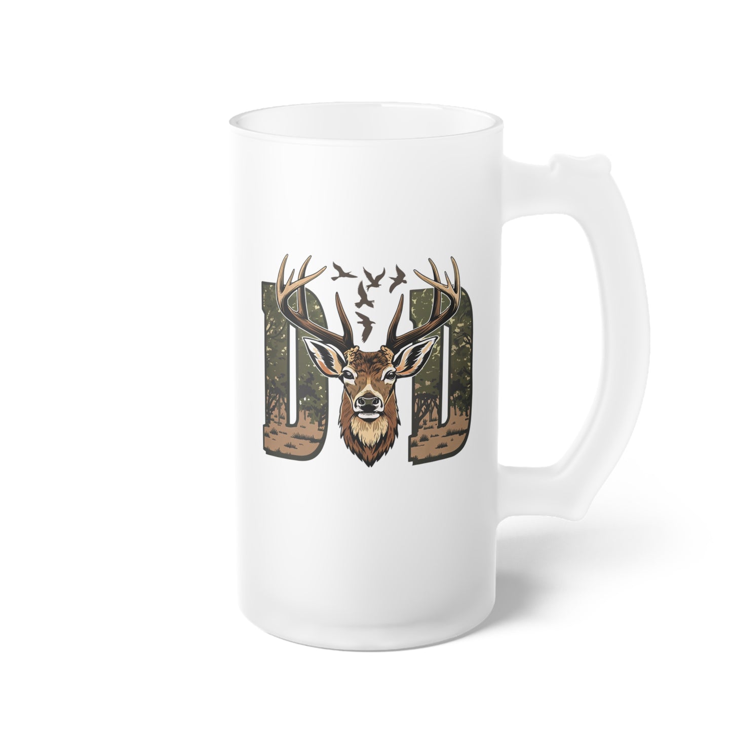 Frosted Glass Beer Mug - Dad - Hunting Dad (1)