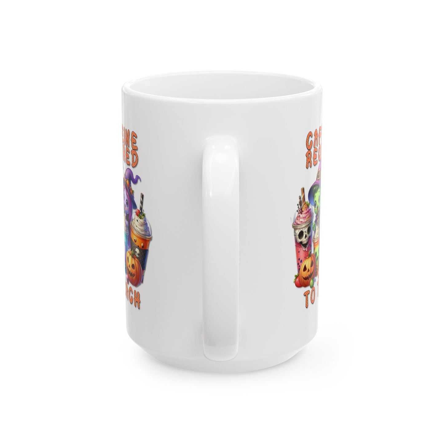 Ceramic Mug - Teacher / Halloween - Caffeine required to teach (01a)