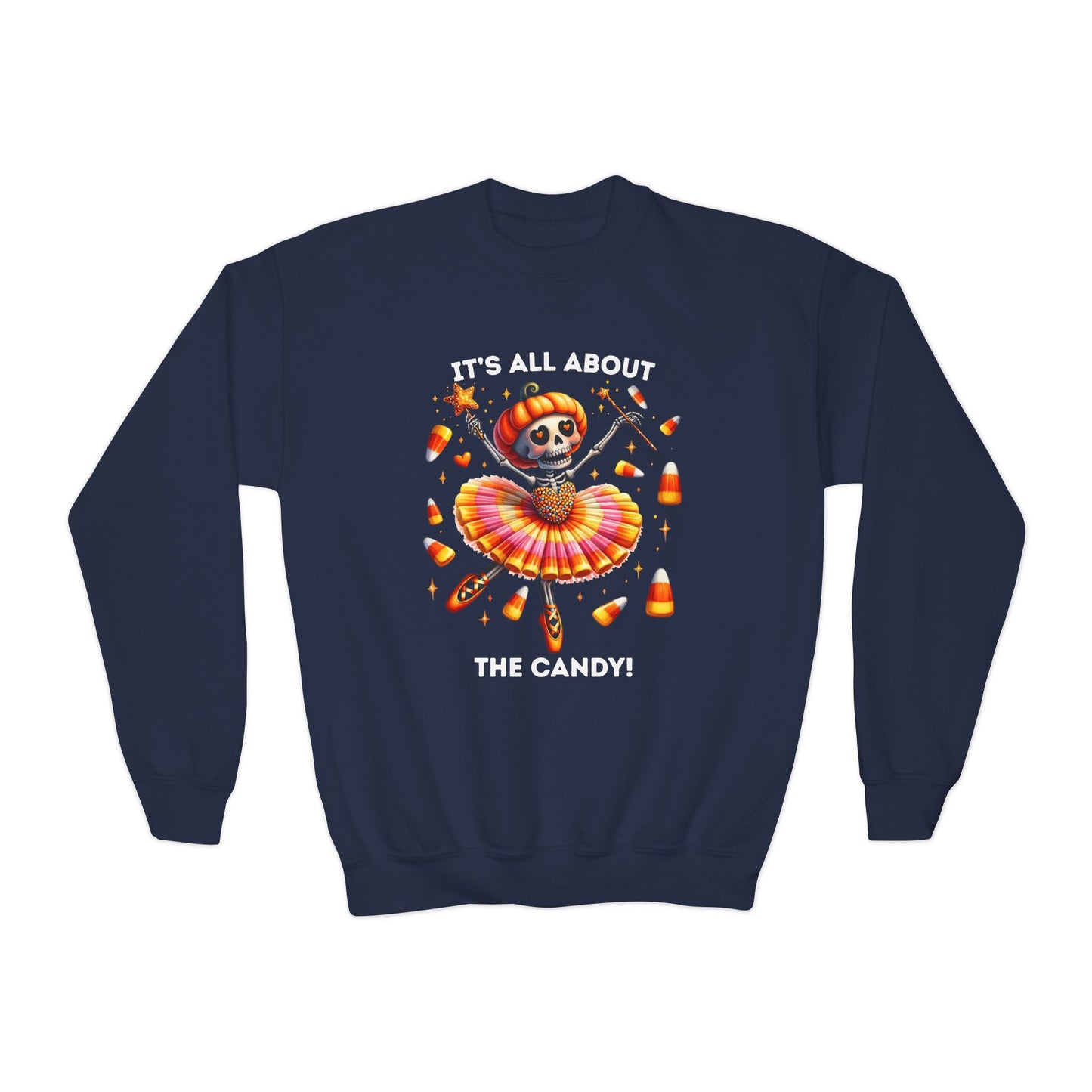 Child Sweatshirt - Halloween / Ballet Skeleton - It's all about the Candy! (01a)