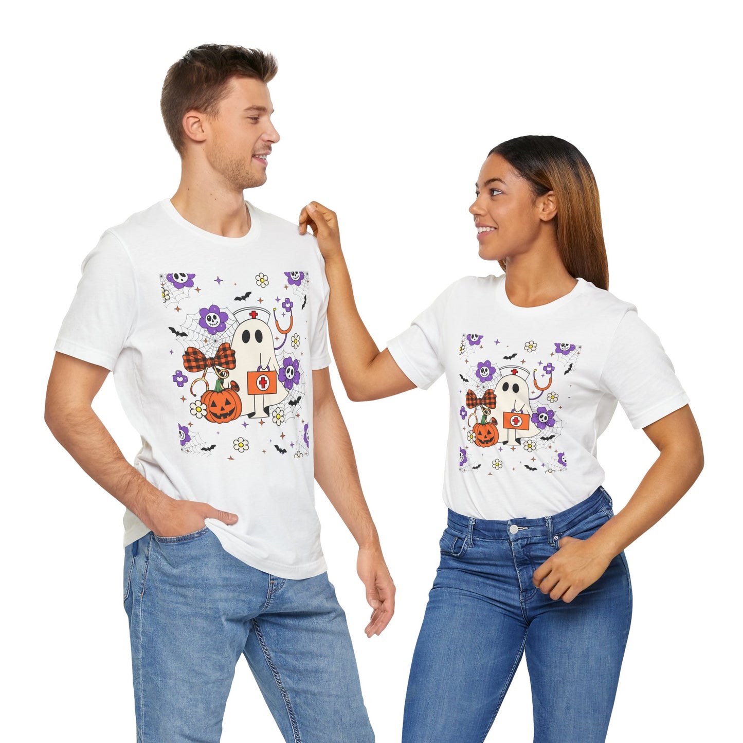 T-Shirt - Medical / Halloween Ghost with Medical Stuff (01a)