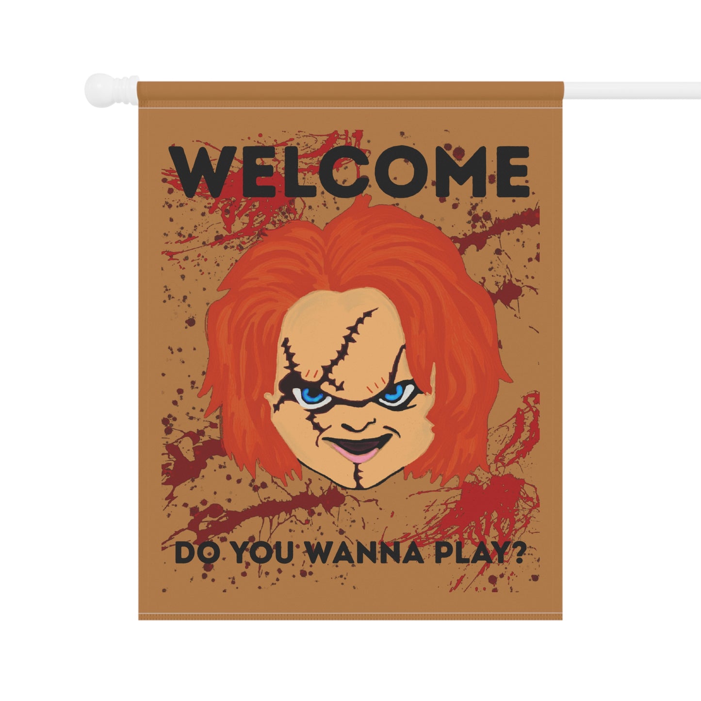 Garden Flag - Halloween - Welcome - Wanna Play (01a)