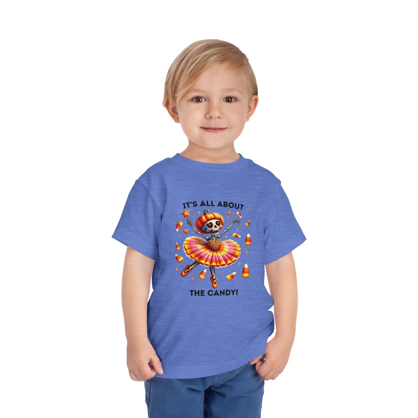 Toddler Tee - Halloween / Ballet Skeleton - It's all about the Candy! (01a)