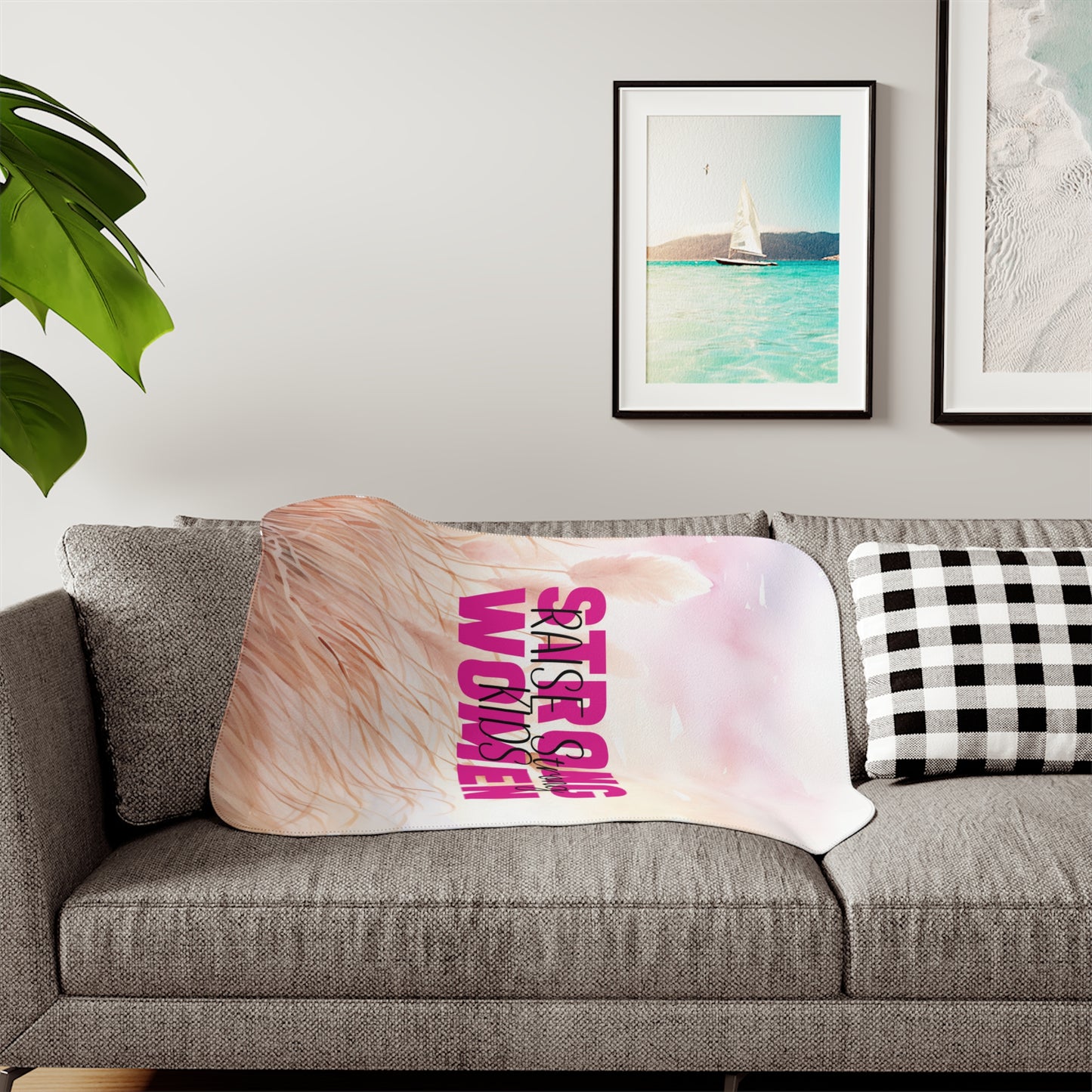 Sherpa Blanket - Strong Women Raise Strong Kids (1)