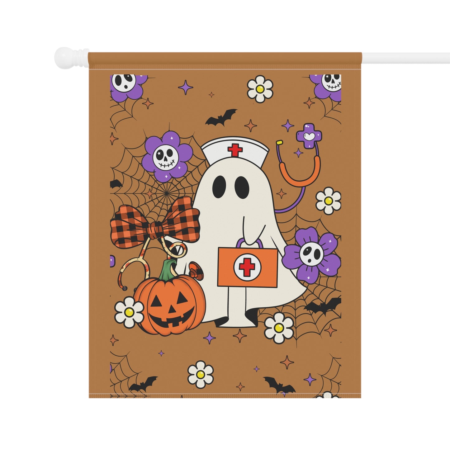 Garden Flag - Medical / Halloween Ghost with Medical Stuff (01a)