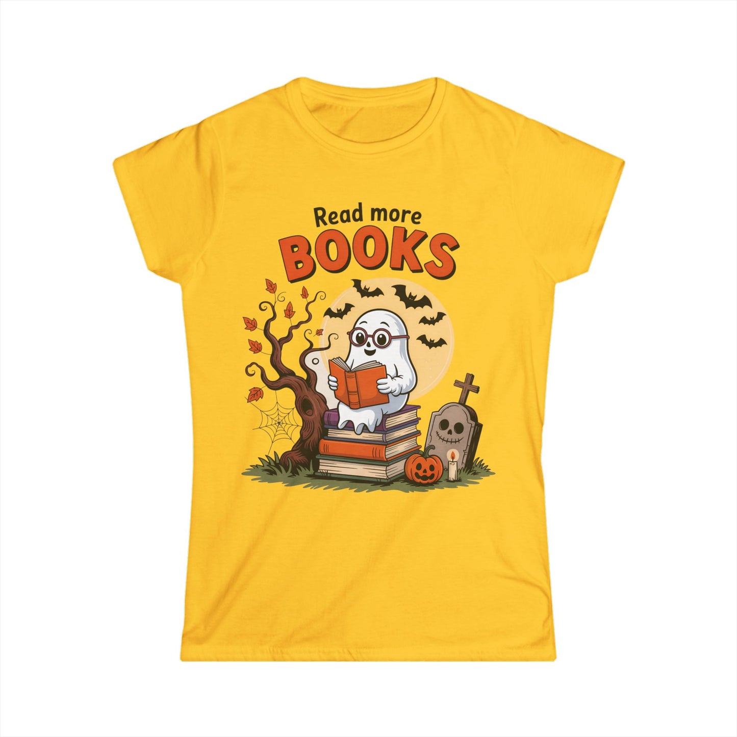 Female T-Shirt - Teacher / Halloween - Read More Books (01a)
