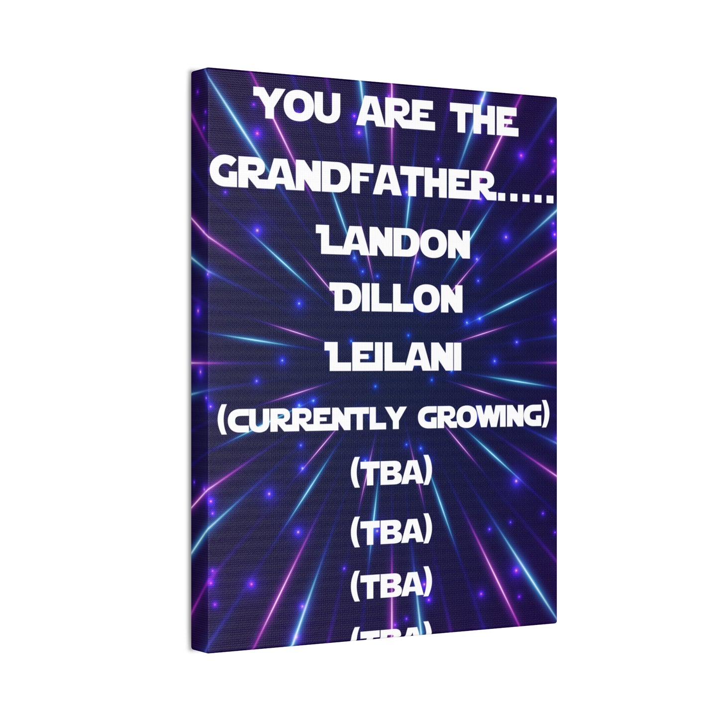 Canvas Print - Star Wars Grandfather Humor with Personalization Option
