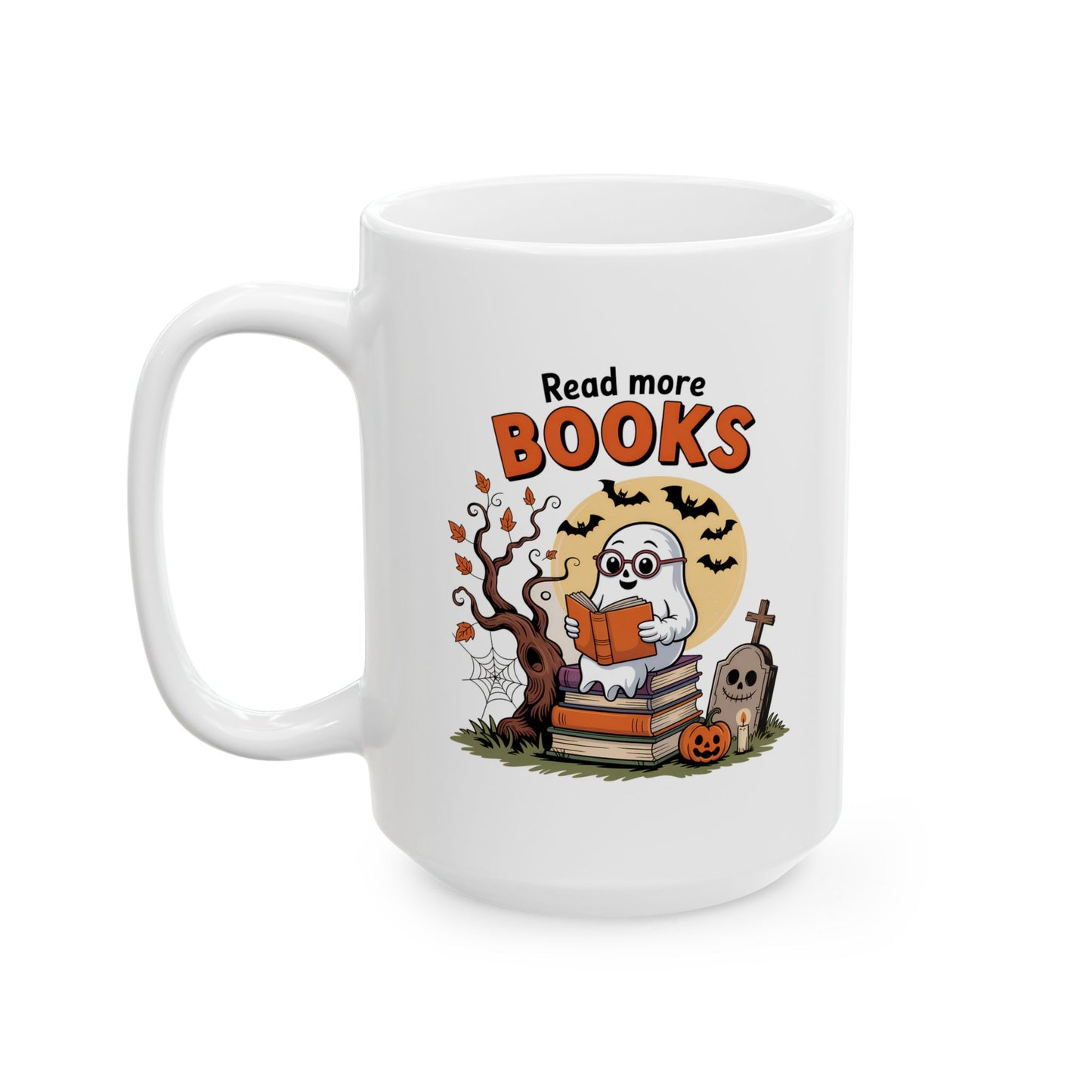 Ceramic Mug - Teacher / Halloween - Read More Books (01a)