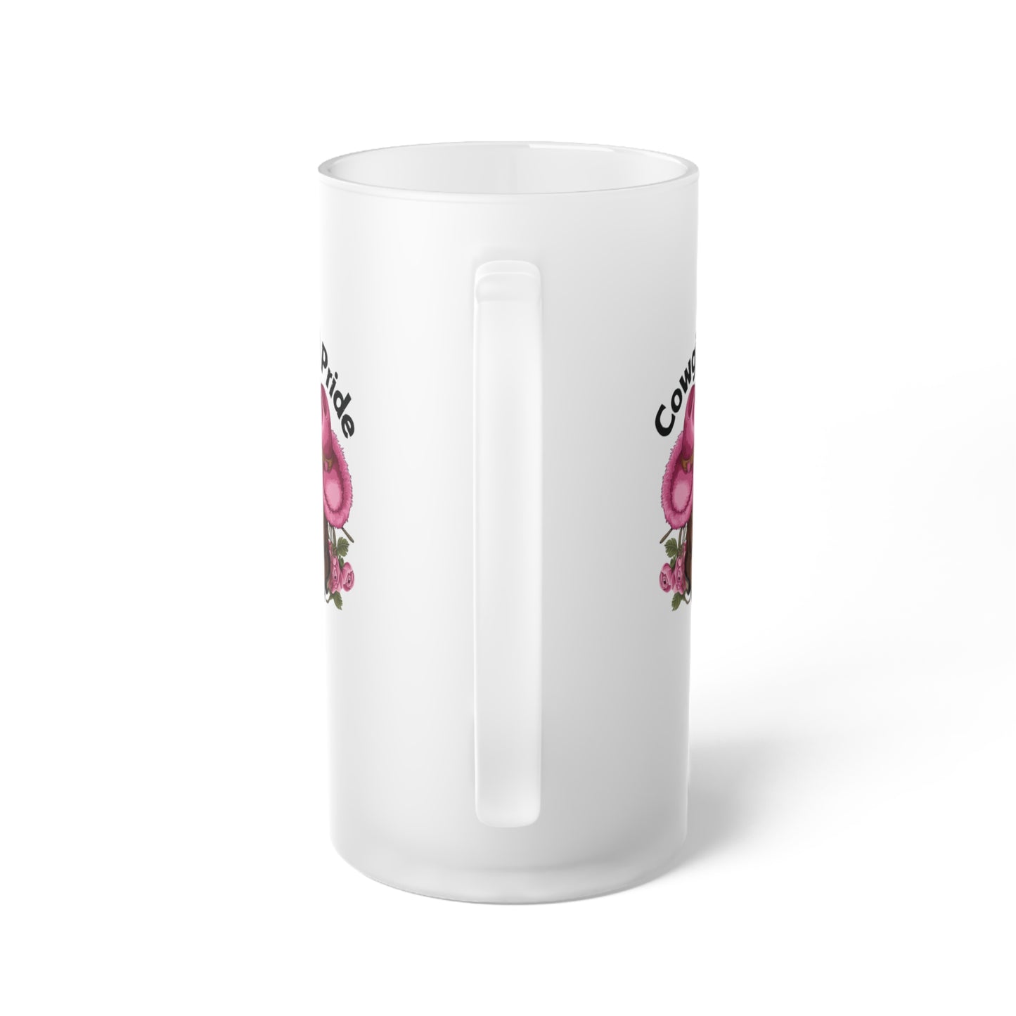 Frosted Glass Beer Mug - Cowgirl Pride (1)