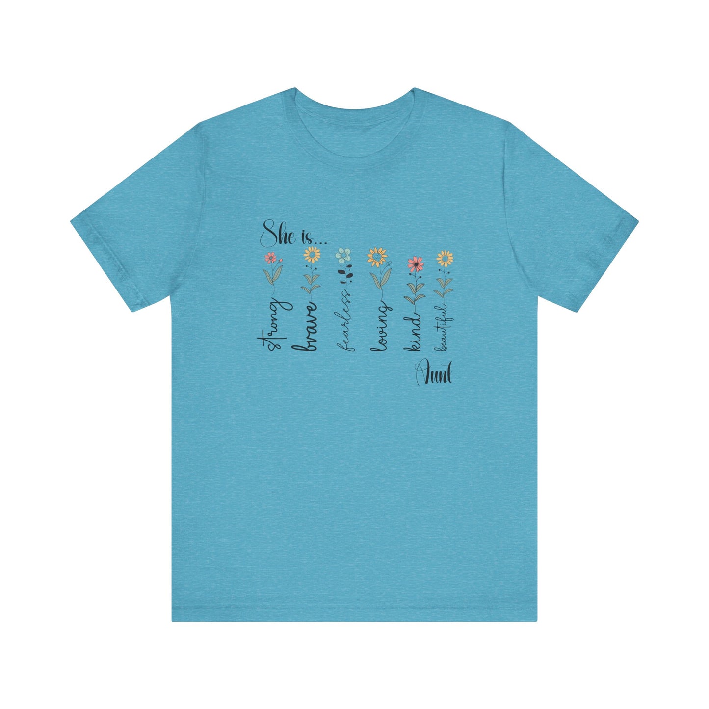 T-Shirt - Family / Aunt - Strong, Brave, Beautiful Floral Design (1)