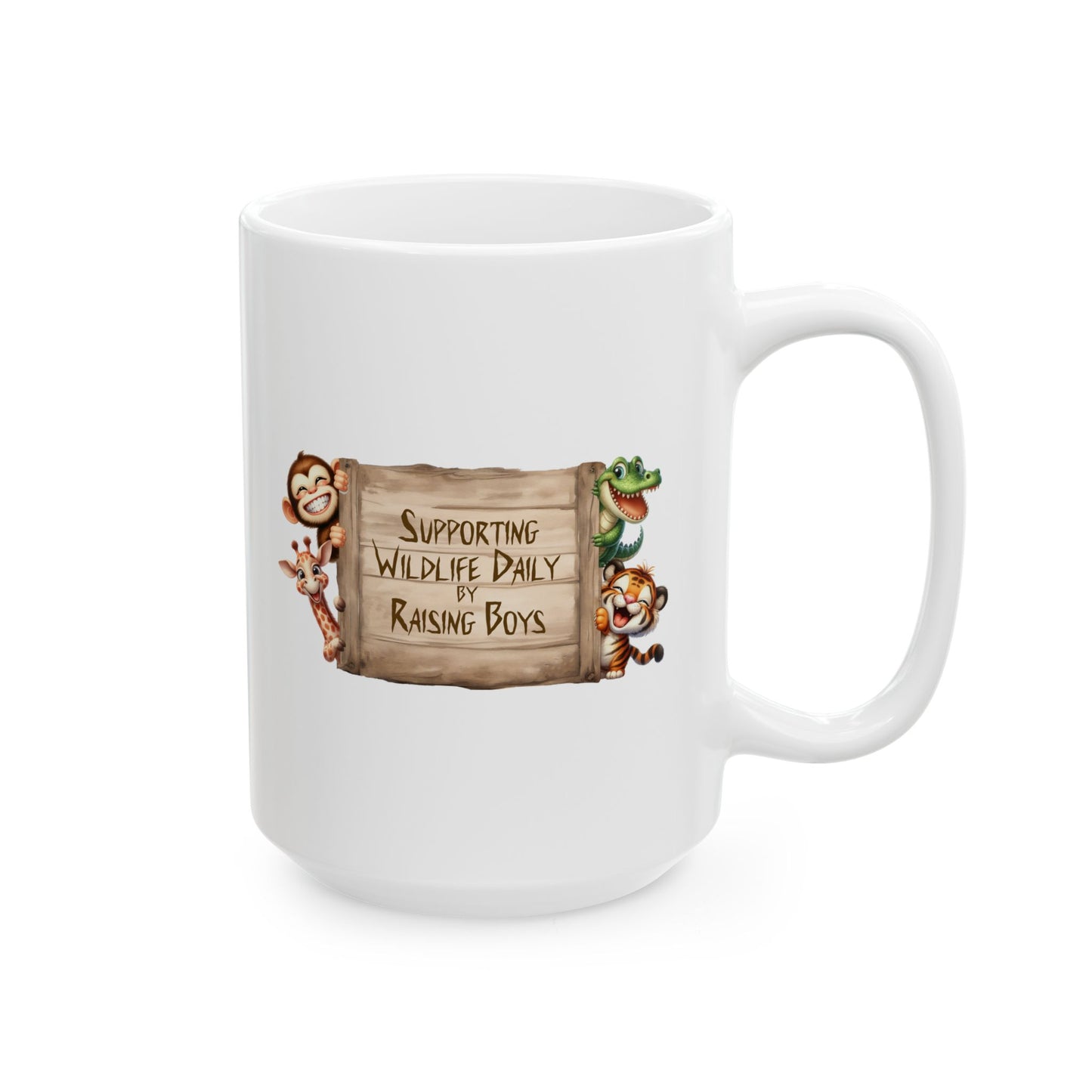 Ceramic Mug - Supporting Wildlife Daily by Raising Boys