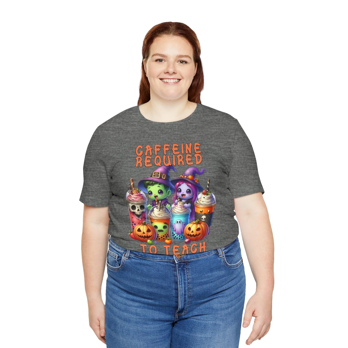 T-Shirt - Teacher / Halloween - Caffeine required to teach (01a)