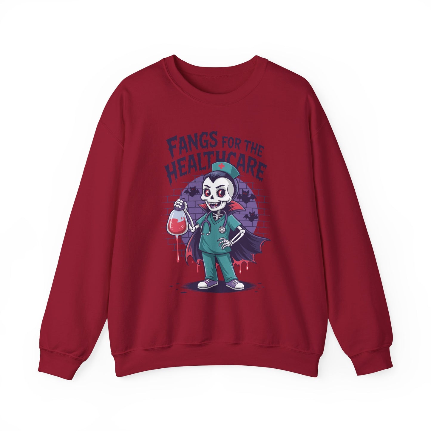 Sweatshirt - Medical / Halloween - Fangs for the Healthcare (01a)